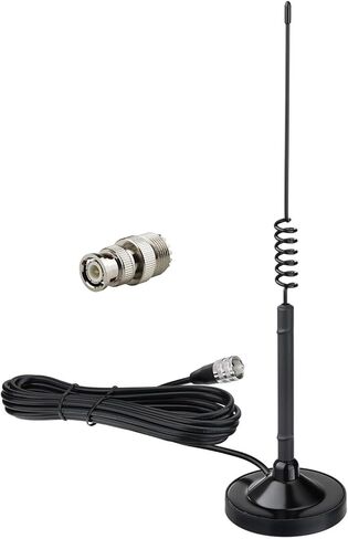 Superbat 27MHz CB Antenna with Magnetic Base PL259 & BNC Male Connector for Cobra Midland Galaxy Uniden Radioddity Texas Ranger RoadKing Vehicle Car Truck Mobile CB Radio in Saudi Arabia