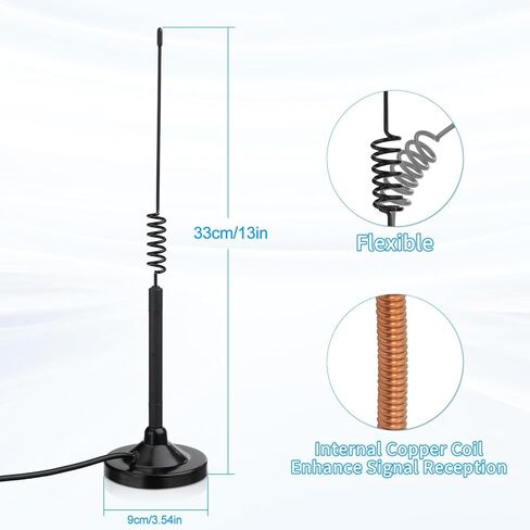 Superbat 27MHz CB Antenna with Magnetic Base PL259 & BNC Male Connector for Cobra Midland Galaxy Uniden Radioddity Texas Ranger RoadKing Vehicle Car Truck Mobile CB Radio in Saudi Arabia