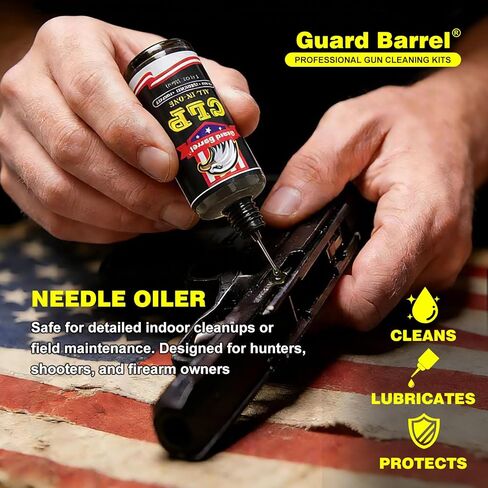Gun Cleaning Kit Universal Pistol Cleaning Kit for .22,.357,.38,9mm,.45 Caliber Handgun Cleaning Kit 1oz Gun Cleaning Oil, Cleaning Swabs, Bronze Bore Brush and Brass Jag Adapter with Portable Case in Saudi Arabia