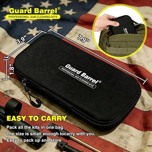 Gun Cleaning Kit Universal Pistol Cleaning Kit for .22,.357,.38,9mm,.45 Caliber Handgun Cleaning Kit 1oz Gun Cleaning Oil, Cleaning Swabs, Bronze Bore Brush and Brass Jag Adapter with Portable Case in Saudi Arabia
