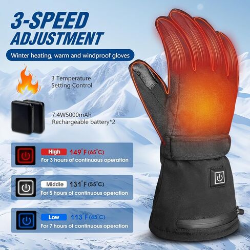 Heated Gloves 5V 5000mAh Rechargeable Battery Heated Gloves for Women with Touch Screen Non-Slip Adjustable Wrist Design Heated Hunting Gloves for Driving Camping in Saudi Arabia