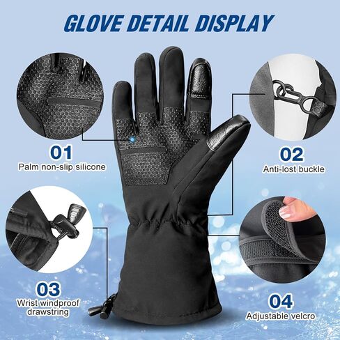 Heated Gloves 5V 5000mAh Rechargeable Battery Heated Gloves for Women with Touch Screen Non-Slip Adjustable Wrist Design Heated Hunting Gloves for Driving Camping in Saudi Arabia