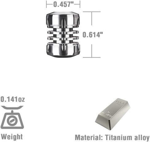 خرزة RovyVon Ti Walker Titanium EDC - خرز حبل باراكورد EDC لمفاتيح السيارة، وسكين الجيب، ومصباح يدوي، وحقيبة الظهر، وديكور DIY مع 6 فتحات رئيسية لتثبيت قوارير متوهجة in Kuwait