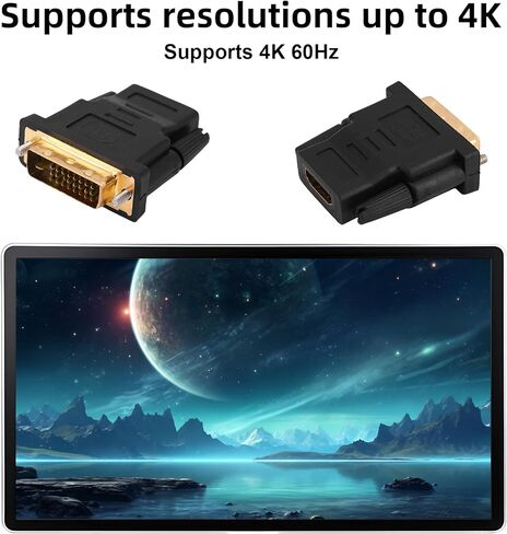 4pcs Bi Directional DVI-I Adapter, DVI-D Male to Female Bidirectional Gold Plated Adaptor Support 4K 60HZ Port Converter for Displayport Monitor Computer Projector TV in Saudi Arabia