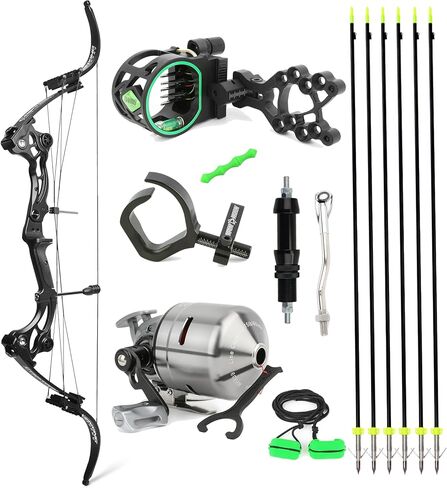 AMEYXGS Bowfishing Recurve Bow 50 inch Lever Bow IBO:320 fps Draw Weight 30-55LB for Right Hand Archer in Saudi Arabia