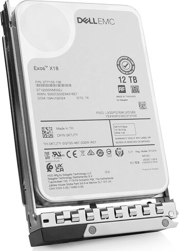 محرك الأقراص الصلبة Dell 12 تيرابايت 7.2K RPM SATA 6 جيجابايت/ثانية 512e 3.5in Enterprise PowerEdge لـ: R440 R750 R450 T150 R470 T560 T40 R250 R740 R640 T550 T350 R540 R840 ME4024 R650XS R550 R650 R350 R340 R660XS 400-AWMX G16 in Kuwait