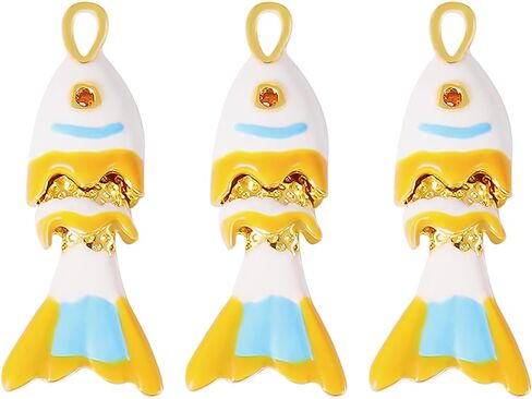 Coiris Gold Fish Charm Pendant 3D Sea Animal DIY Bracelet Necklace Earrings Beading and Jewelry Making Decorations in Saudi Arabia