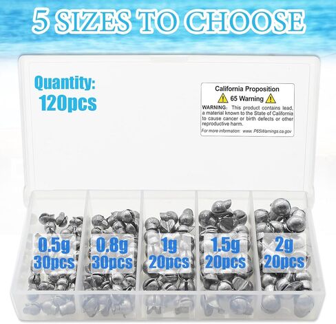 Fishing Weights Sinkers, 250/120pcs Lead Split Shot Fishing Sinkers Open Mouth Design Weights Clip Freshwater Saltwater Fishing Accessories in Saudi Arabia