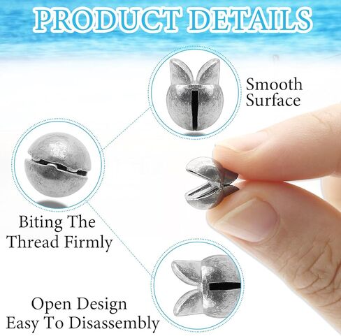 Fishing Weights Sinkers, 250/120pcs Lead Split Shot Fishing Sinkers Open Mouth Design Weights Clip Freshwater Saltwater Fishing Accessories in Saudi Arabia