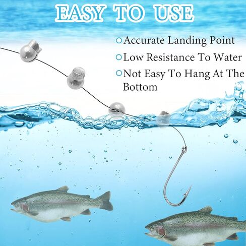 Fishing Weights Sinkers, 250/120pcs Lead Split Shot Fishing Sinkers Open Mouth Design Weights Clip Freshwater Saltwater Fishing Accessories in Saudi Arabia