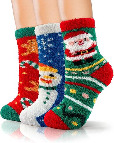 72-Needle Buttery Soft Fuzzy Socks for Women Cheetah Leopard Animal Print, Cute Fluffy Cozy Comfy Funny Crazy Socks 3 Pairs, Halloween Gifts Boo Spooky Basket Stuffers in Saudi Arabia