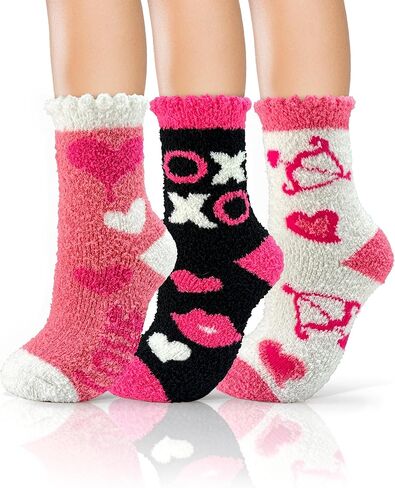 72-Needle Buttery Soft Fuzzy Socks for Women Cheetah Leopard Animal Print, Cute Fluffy Cozy Comfy Funny Crazy Socks 3 Pairs, Halloween Gifts Boo Spooky Basket Stuffers in Saudi Arabia