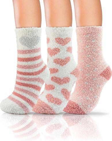 72-Needle Buttery Soft Fuzzy Socks for Women Cheetah Leopard Animal Print, Cute Fluffy Cozy Comfy Funny Crazy Socks 3 Pairs, Halloween Gifts Boo Spooky Basket Stuffers in Saudi Arabia