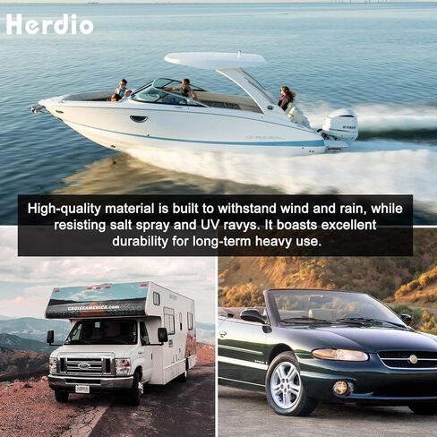 Herdio Water-Resistant Marine Stereo Cover - Heavy-Duty Smoke-Colored Boat Radio Protector with Flip-Up Door, Spring-Activated Release, and Included Mounting Gasket（White） in Saudi Arabia