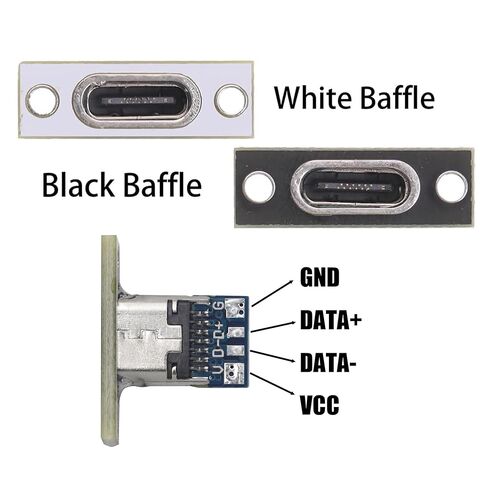 10PCS USB 3.1 Type C Connector 24 Pins Female Plug Socket Receptacle Adapter to Solder Wire & Cable 24P PCB Board Support Module with Black Screw Fixing Plate in Saudi Arabia