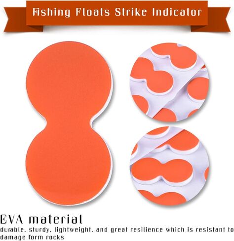 24Pcs EVA Fly Fishing Floats, Ergonomic Design Strike Indicator Tackle Accessories Suitable for Fly Fishing, River Fishing, Lakes Fishing (Orange) in Saudi Arabia