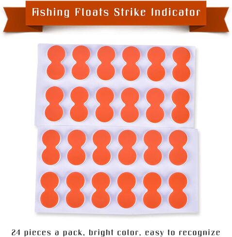 24Pcs EVA Fly Fishing Floats, Ergonomic Design Strike Indicator Tackle Accessories Suitable for Fly Fishing, River Fishing, Lakes Fishing (Orange) in Saudi Arabia