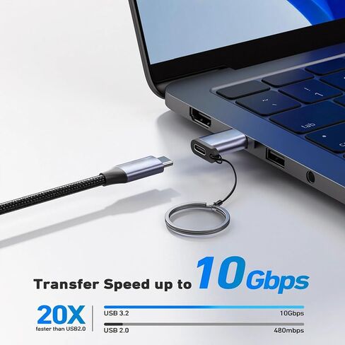 10Gbps USB Type-A to USB-C Adapter(2 Pack, Male to Female) Supporting 5V 3A Charging and 10Gbps Data Transmit in Saudi Arabia