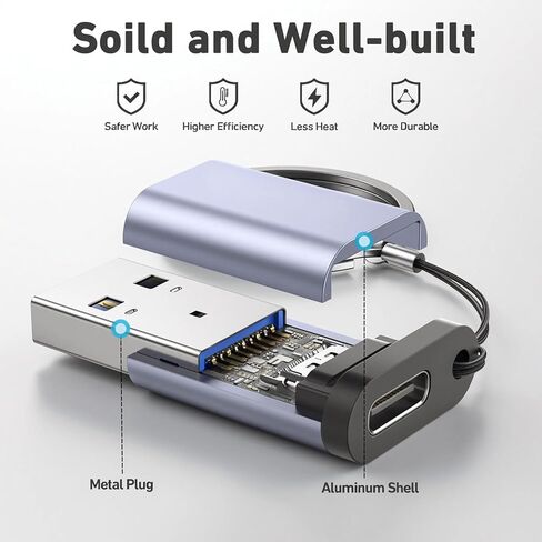 10Gbps USB Type-A to USB-C Adapter(2 Pack, Male to Female) Supporting 5V 3A Charging and 10Gbps Data Transmit in Saudi Arabia