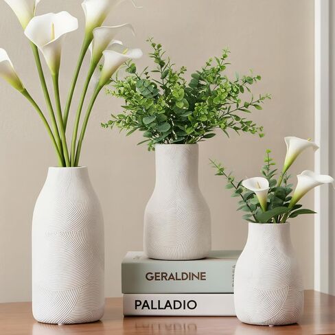 مزهرية سيراميك مزخرفة، مزهريات مزرعة حديثة بيضاء مقاس 11.3 بوصة لديكور المنزل، مزهريات بوهو مزخرفة لغرفة المعيشة، الطاولة، الرف، والديكور المركزي in Kuwait