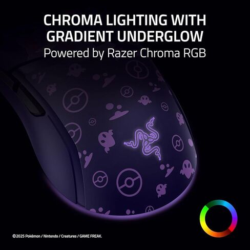 Razer Cobra Gengar Edition - ماوس ألعاب سلكي خفيف الوزن - مستشعر 8500 نقطة لكل بوصة - 58 جرام - مفاتيح الماوس الضوئية من الجيل الثالث - إضاءة Chroma - كابل Speedflex - الكمبيوتر الشخصي/MAC | بوكيمون جينجار in Saudi Arabia