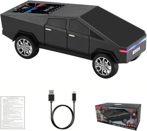 WS-580 Bluetooth Pickup Truck Replica Portable Speaker,with Display Screen,HD Sound, TWS Pairing, FM Radio,Built-in Microphone Hands-Free Calling, LED Party Light, Surprise Gift for Car Lovers(Red) in Saudi Arabia