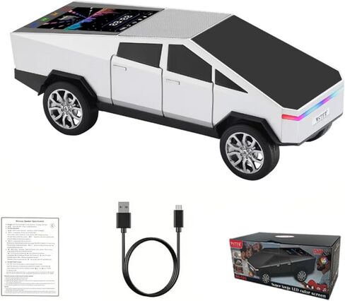 WS-580 Bluetooth Pickup Truck Replica Portable Speaker,with Display Screen,HD Sound, TWS Pairing, FM Radio,Built-in Microphone Hands-Free Calling, LED Party Light, Surprise Gift for Car Lovers(Red) in Saudi Arabia
