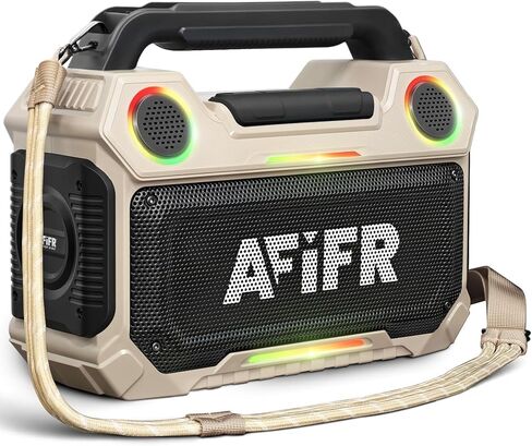 Outdoor Bluetooth Speaker, 160W Loud Bass! Rugged, IP67 Waterproof, 24H Playtime with Lights, Wireless TWS Pairing Portable Speakers for Party, Outsides, Travel, Beach, Garage (Black) in Saudi Arabia