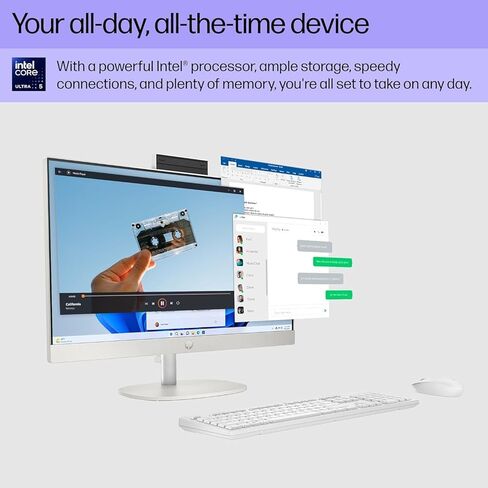 Hewlett Packard HP 24-inch Touch Screen All-in-One Desktop PC, FHD Display, Intel Core Ultra 5 125U, 16GB RAM, 512GB SSD, Intel Graphics, Windows 11 Home (Renewed) in Kuwait