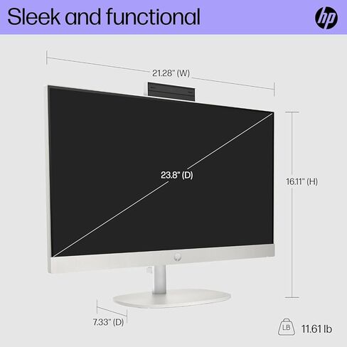 Hewlett Packard HP 24-inch Touch Screen All-in-One Desktop PC, FHD Display, Intel Core Ultra 5 125U, 16GB RAM, 512GB SSD, Intel Graphics, Windows 11 Home (Renewed) in Kuwait