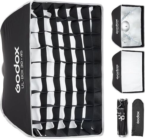 Godox UL 90x120cm Softbox Quick Release, Universal Bowens Mount Soft Box Large Rectangular for Backlight Studio Photography, Portrait, Streaming, Video with Diffusers/Honeycomb Grip/Diffuser Disc in Saudi Arabia