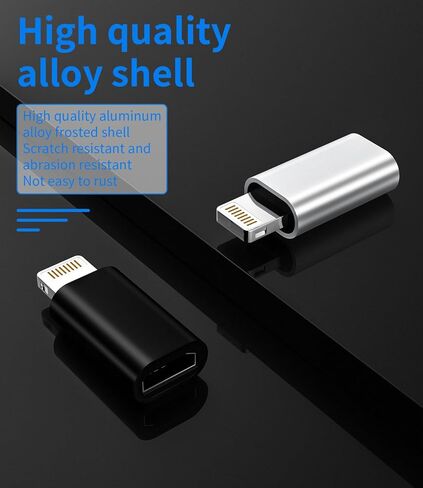 محول شحن Lightning إلى Micro USB (3 عبوات) لهاتف iPhone 14 13 12 11 Pro Max لجهاز iPad Mini Micro USB أنثى إلى موصل كابل Lightning Male لأجهزة Apple وملحقات منفذ شاحن سلك Android in Saudi Arabia