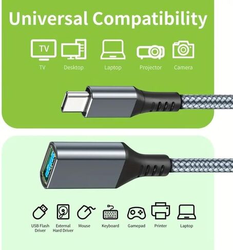 USB C to USB 3.0 Adapter USB C Male to USB Female OTG Cable Adapter Compatible with Laptops MacBook Pro/Air, iPhone 16 Pro Max/16 Plus/16e/15, Samsung Galaxy S25/S24/S23 Fast Phone Charger (Gray) in Saudi Arabia
