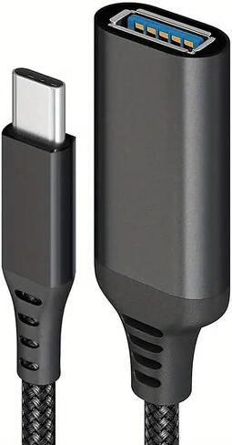 USB C to USB 3.0 Adapter USB C Male to USB Female OTG Cable Adapter Compatible with Laptops MacBook Pro/Air, iPhone 16 Pro Max/16 Plus/16e/15, Samsung Galaxy S25/S24/S23 Fast Phone Charger (Gray) in Saudi Arabia