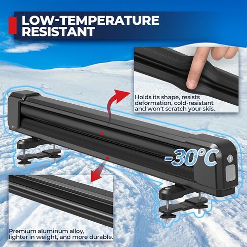 MOSTPLUS Lockable Ski Racks Snowboard Racks CrossBars Rack with Metal Lock and Rubber Padding,Fits 6 Pairs Skis or 4 Snowboards,Universal Fit for Vehicles,Aluminum 30" in Saudi Arabia