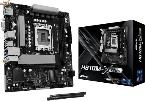 ASRock H810M-X WiFi Micro-ATX Motherboard | Supports Intel Core Ultra Processors (LGA1851) | DDR5 6400 | PCIe 4.0 | 2.5G LAN | WiFi 5 | 6+1+1+1+1 Power Phase in Saudi Arabia