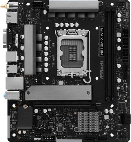 ASRock H810M-X WiFi Micro-ATX Motherboard | Supports Intel Core Ultra Processors (LGA1851) | DDR5 6400 | PCIe 4.0 | 2.5G LAN | WiFi 5 | 6+1+1+1+1 Power Phase in Saudi Arabia