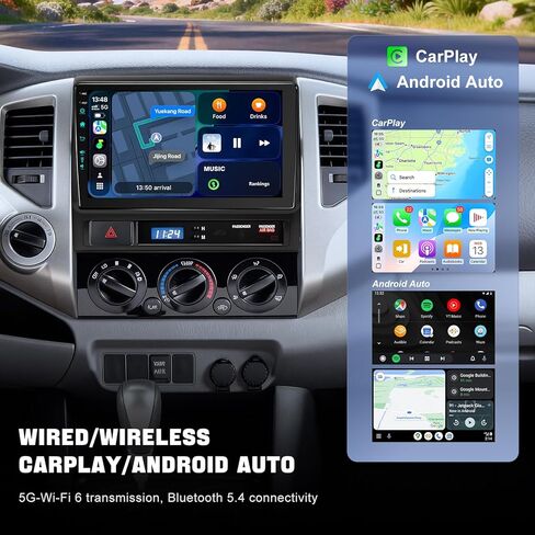 راديو 5G-WiFi6 (4Ram 64 ROM) لسيارة Toyota Tacoma Upgrade 2005-2015، وحدة رأس تعمل باللمس مقاس 9 بوصات - CarPlay لاسلكي Android Auto AM/FM/1080P كاميرا احتياطية in Saudi Arabia