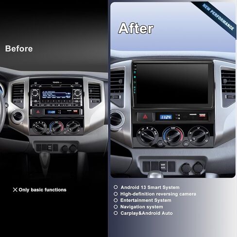 راديو 5G-WiFi6 (4Ram 64 ROM) لسيارة Toyota Tacoma Upgrade 2005-2015، وحدة رأس تعمل باللمس مقاس 9 بوصات - CarPlay لاسلكي Android Auto AM/FM/1080P كاميرا احتياطية in Saudi Arabia