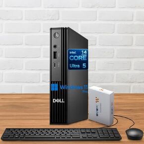 كمبيوتر سطح المكتب Dell Pro Micro من الجيل التالي OptiPlex، Intel 14-Core Ultra 5 235T (Beat i7-13700T)، ذاكرة DDR5 سعة 16 جيجابايت، تخزين 1 تيرابايت (512 جيجابايت PCIe SSD ومحرك أقراص خارجي 500 جيجابايت)، Wi-Fi 6، USB-C، HDMI، DP، Windows 11 Pro in Kuwait