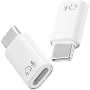 قطعتان من محول صوت USB C ذكر إلى أنثى Lightning Earbuds Audio، محول سماعة رأس من النوع C ذكر إلى Lightning Female متوافق مع iPhone 15/16 Series MacBook iPad Pro/Air/Mini والمزيد in Kuwait
