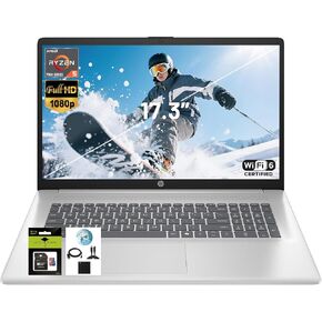 HP 17.3" FHD IPS Laptop, Quad Core AMD Ryzen 5 7520U (Beat i7-1255U) 8GB DDR5 RAM 512GB SSD, Business-Student Laptop with Copilot AI Fast Charge Private Webcam Wifi6 Win11, w/GM Accessory in Kuwait