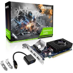 بطاقة رسومات GT 740 سعة 4 جيجابايت GDDR5 منخفضة المستوى GPU، 4 منافذ HDMI لإعداد شاشات متعددة رباعية، PCI Express 3.0 x16، تبريد صامت، مثالية للمكتب والمسرح المنزلي in Kuwait