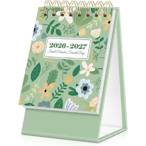 Small Desk Calendar 2026-2027, Floral 2026 Desk Calendar - Runs From January 2026 Until December 2027, 24 Months Mini Desktop Calendar 2026 for School, Home & Office Supplies in Kuwait