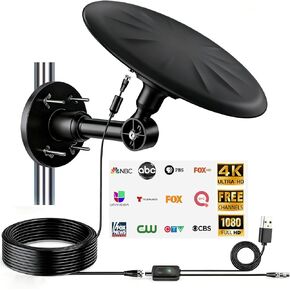 Omni Directional Outdoor TV Antenna, Outdoor Antenna for Smart TV, 720° Long Range Reception Digital HD Signal, with Super Signal Booster, for Attic/Camper/RV/Boat, 2026 Latest (White Large) in Saudi Arabia