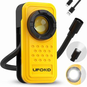 UFOND Rechargeable Flashlight,Lightweight Pocket Work Light Gooseneck Lamp,Dual Head Lamp Source 4 Mode Brightness,Magnetic Clip Aluminum Alloy spotlight,hand free for Repair Outdoor Camping Emergency in Saudi Arabia
