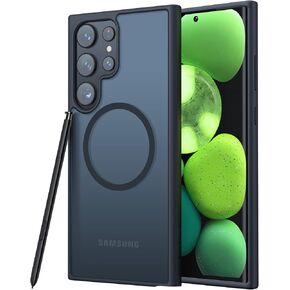 حافظة TORRAS لهاتف Samsung Galaxy S26 Ultra، [حماية من الدرجة العسكرية] [مناسبة لـ MagSafe] زر كلاسيكي شفاف مغناطيسي مقاوم للصدمات لهاتف Samsung S26 Ultra، أسود in Saudi Arabia