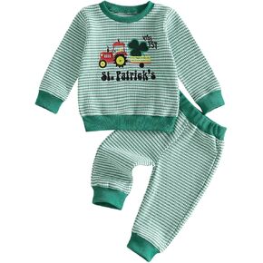 MAYUMMPY Baby Boy Girl Valentines Outfit Long Sleeve Heart Print Sweatshirt Sweatpants Toddler Sweatsuit Spring Clothes Set in Kuwait