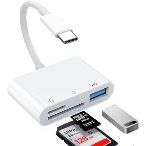 قارئ بطاقات SD، محول قارئ بطاقات كاميرا USB 3 في 1 متوافق مع iPhone 15-17 وiPad/Mac Pro/Air وMacBook Pro/Air وChromebook XPS وGalaxy والمزيد من أجهزة Android USBC in Kuwait