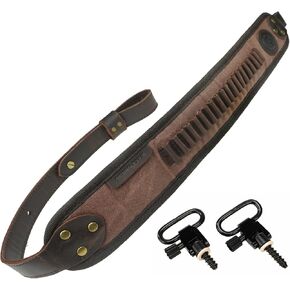 حبال خرطوشة قماش جلدية للبندقية 17HMR.22LR.22MAG أحزمة كتف حامل شل in Kuwait